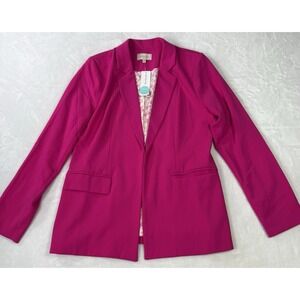 Skies Are Blue Boutique Womens Small Boyfriend Blazer Ultra Pink Barbie Pink NWT